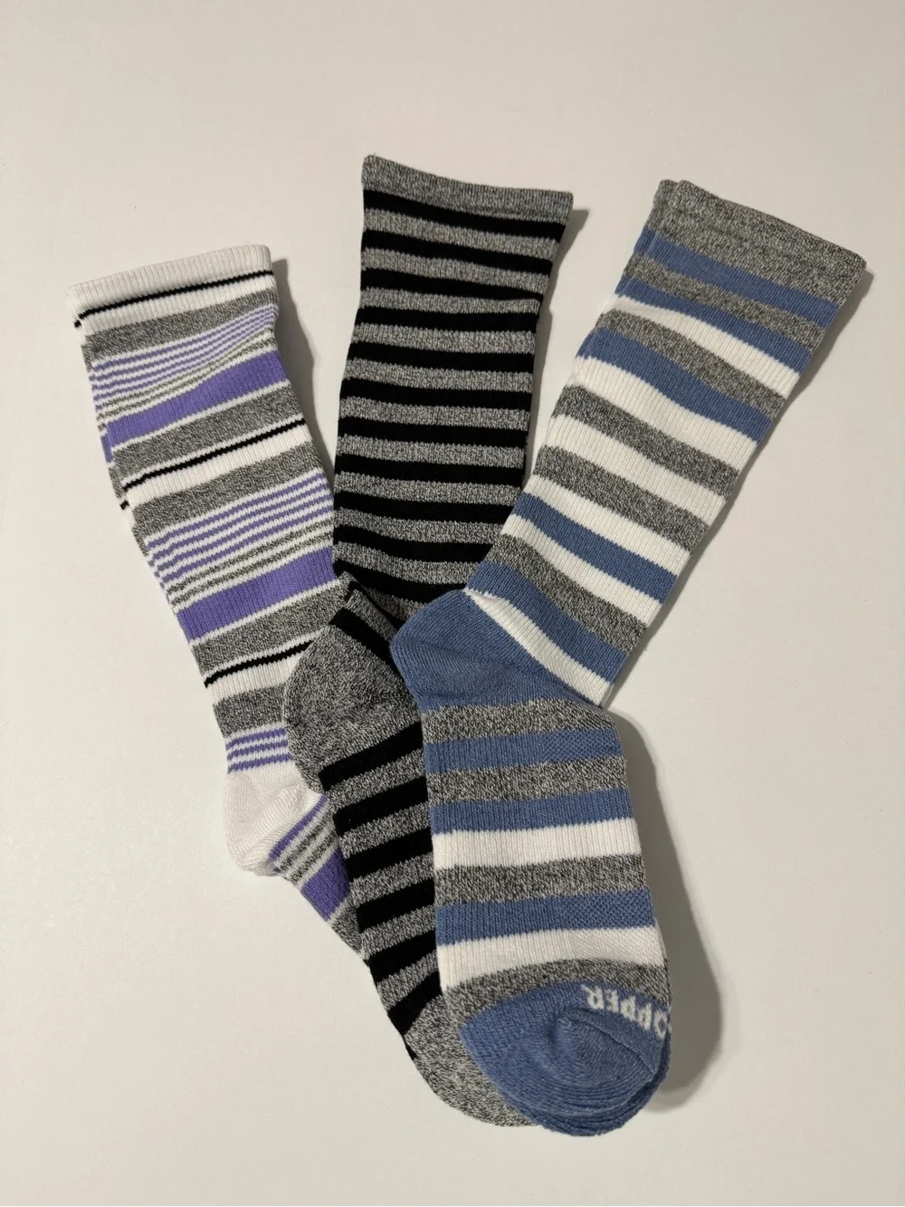 Women's Striped Crew Socks Trio - Compression Socks
